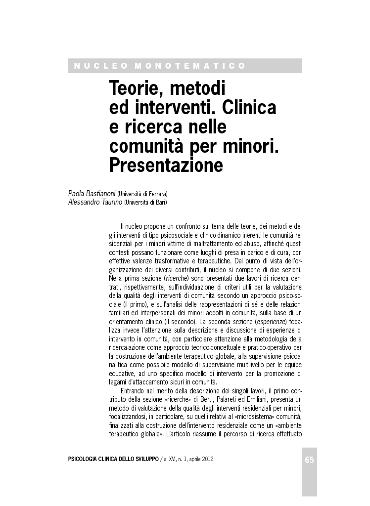 Rivisteweb: Paola Bastianoni, Alessandro Taurino, Teorie, metodi ed ...
